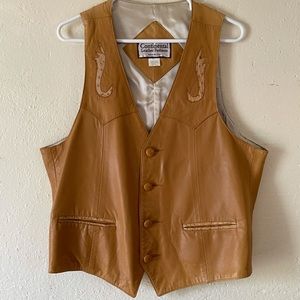 Continental Leather Fashions Vest w\Ostrich Accent